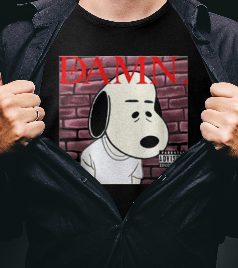 Damn. Snoopy Parental Advisory Brick Wall T-Shirt