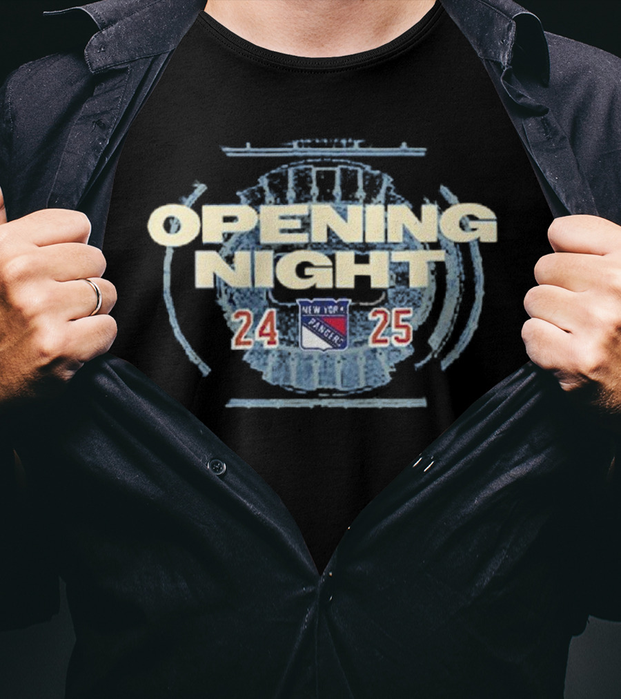 Opening Night New York Rangers 24 25 Hockey Event Madison Square Garden T-Shirt