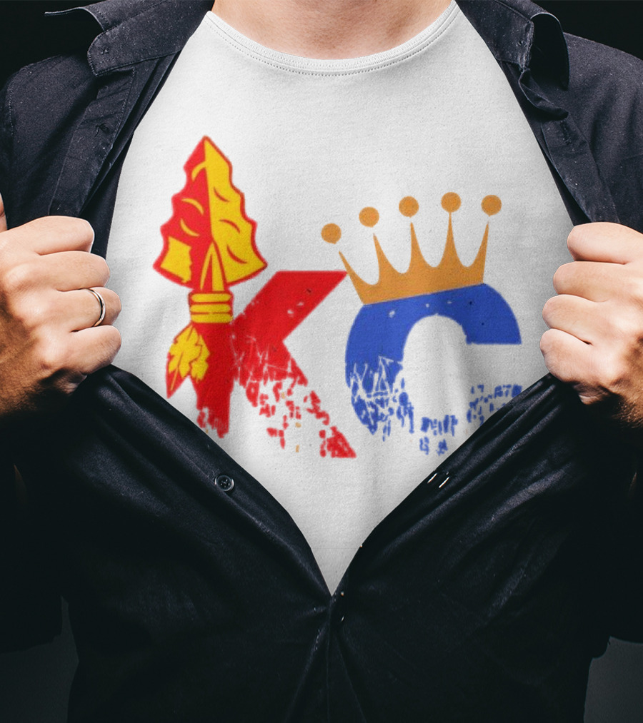 Kansas City Chiefs Arrowhead And Royals Crown KC Combo T-Shirt