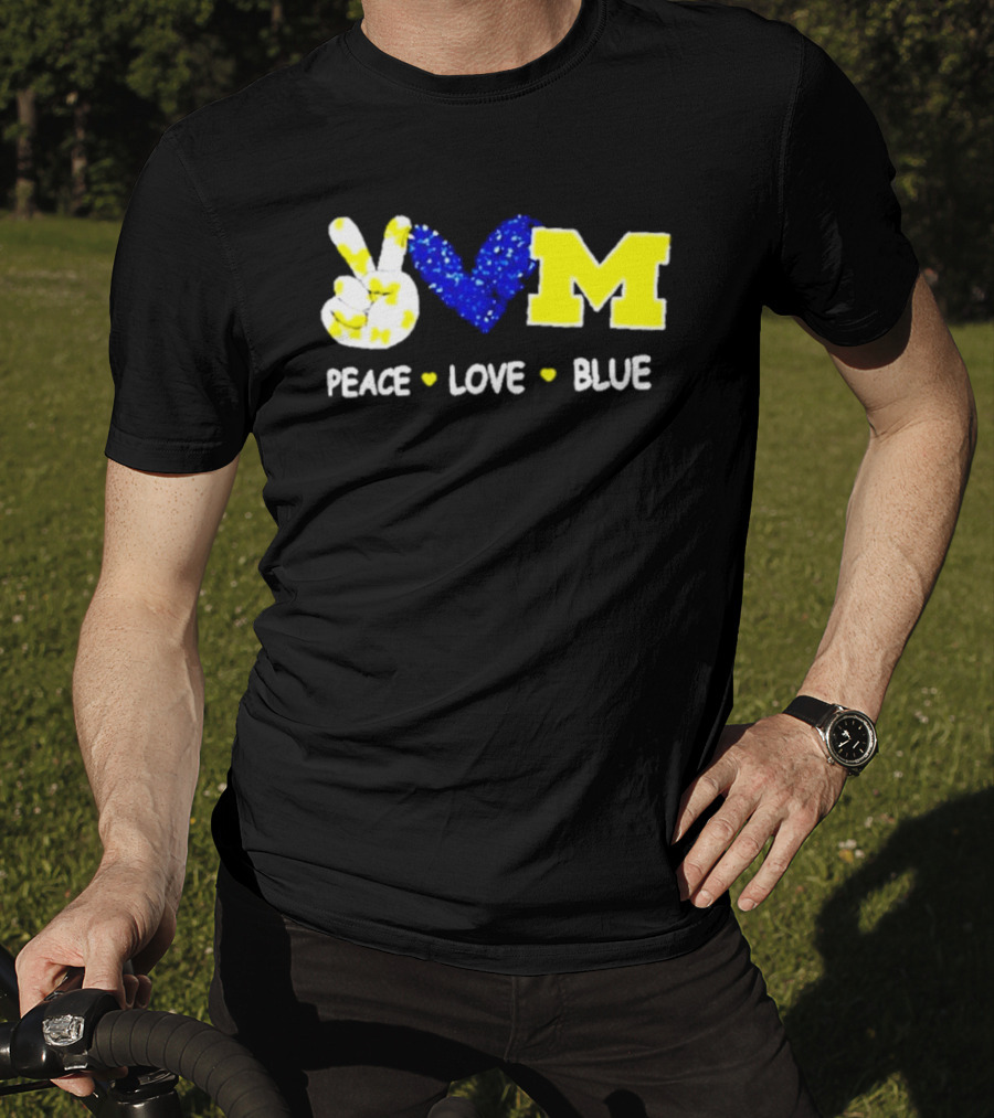 Peace Love M Blue T-Shirt
