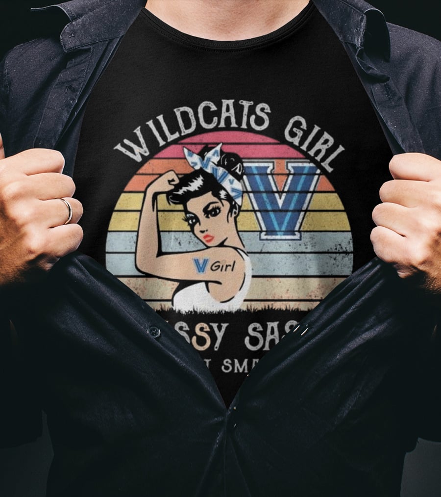 Wildcats Girl Classy Sassy And A Bit Smart Assy V Girl Vintage Style T-Shirt