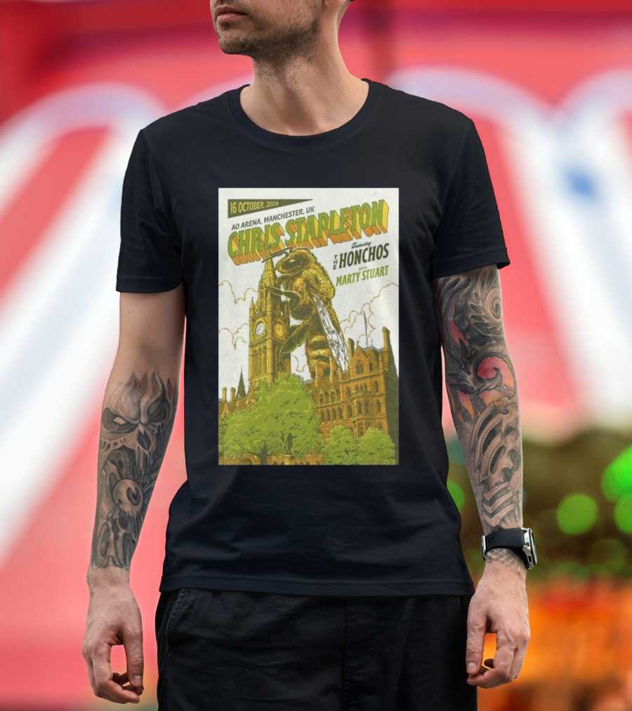 16 October 2024 Chris Stapleton Featuring The Honchos Marty Stuart AO Arena Manchester UK T-Shirt