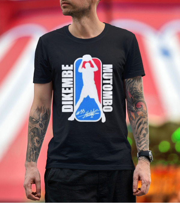 Premium T-Shirt: Dikembe Mutombo #55 Signature NBA T-Shirt Dikembe Mutombo #55 Signature NBA T-Shirt