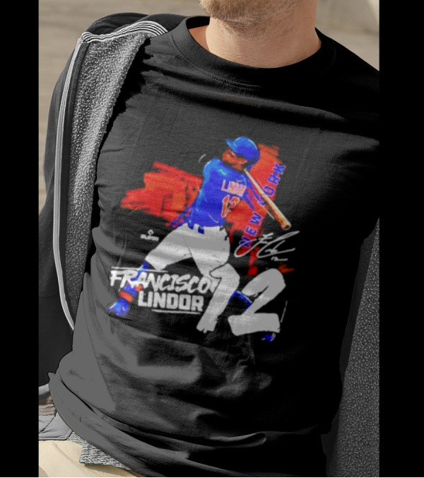 FRANCISCO LINDOR NEW YORK METS NUMBER 12 SIGNATURE HIT T-Shirt