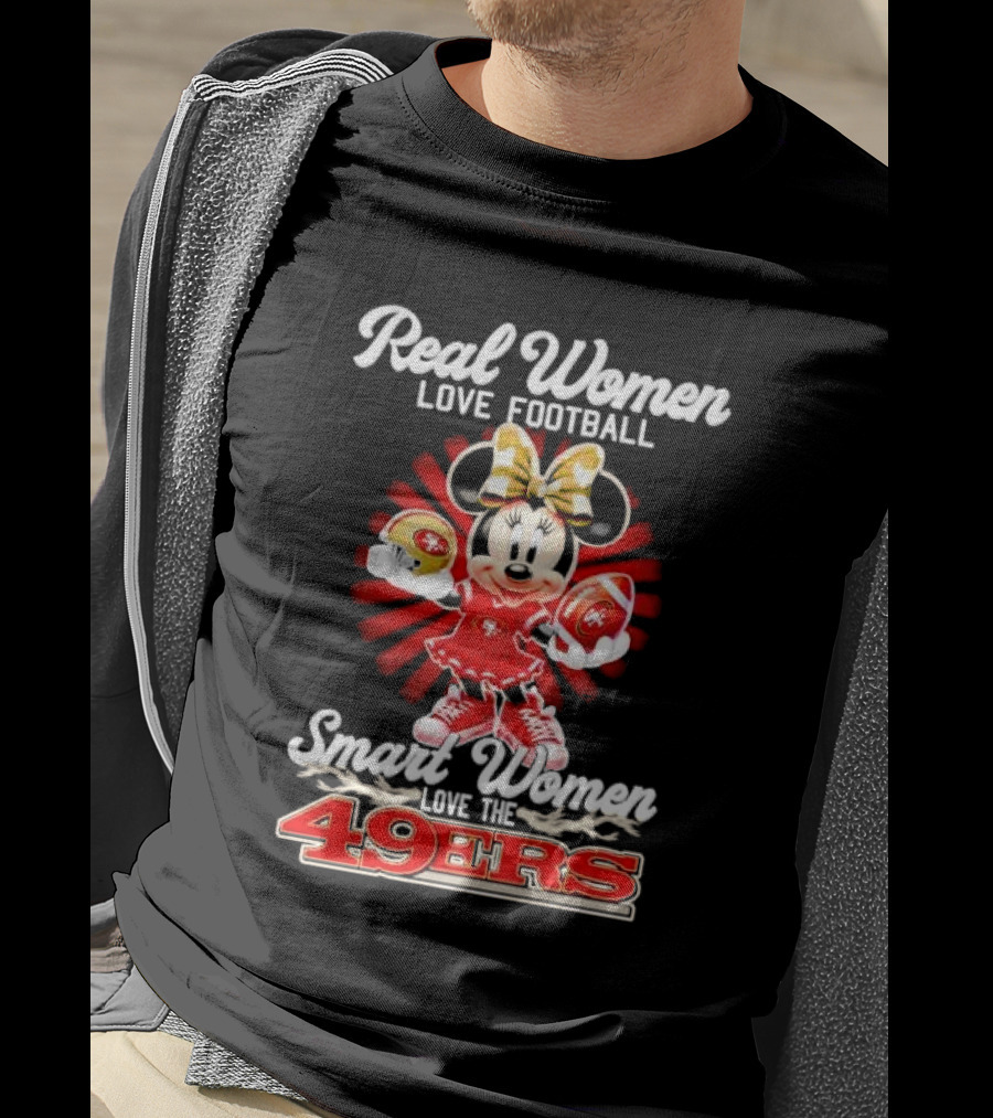 Real Women Love Football Smart Women Love The 49ers Minnie Mouse T-Shirt