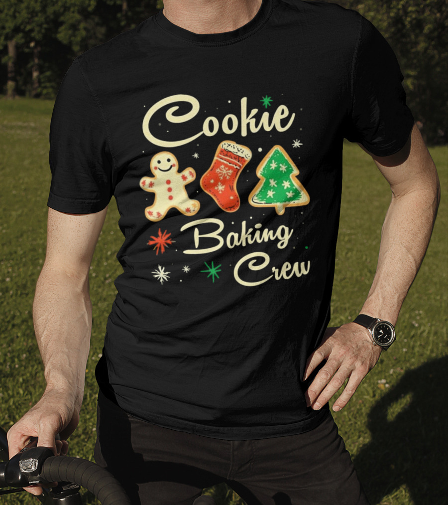 Cookie Baking Crew Christmas Gingerbread Stocking Tree Cookies T-Shirt