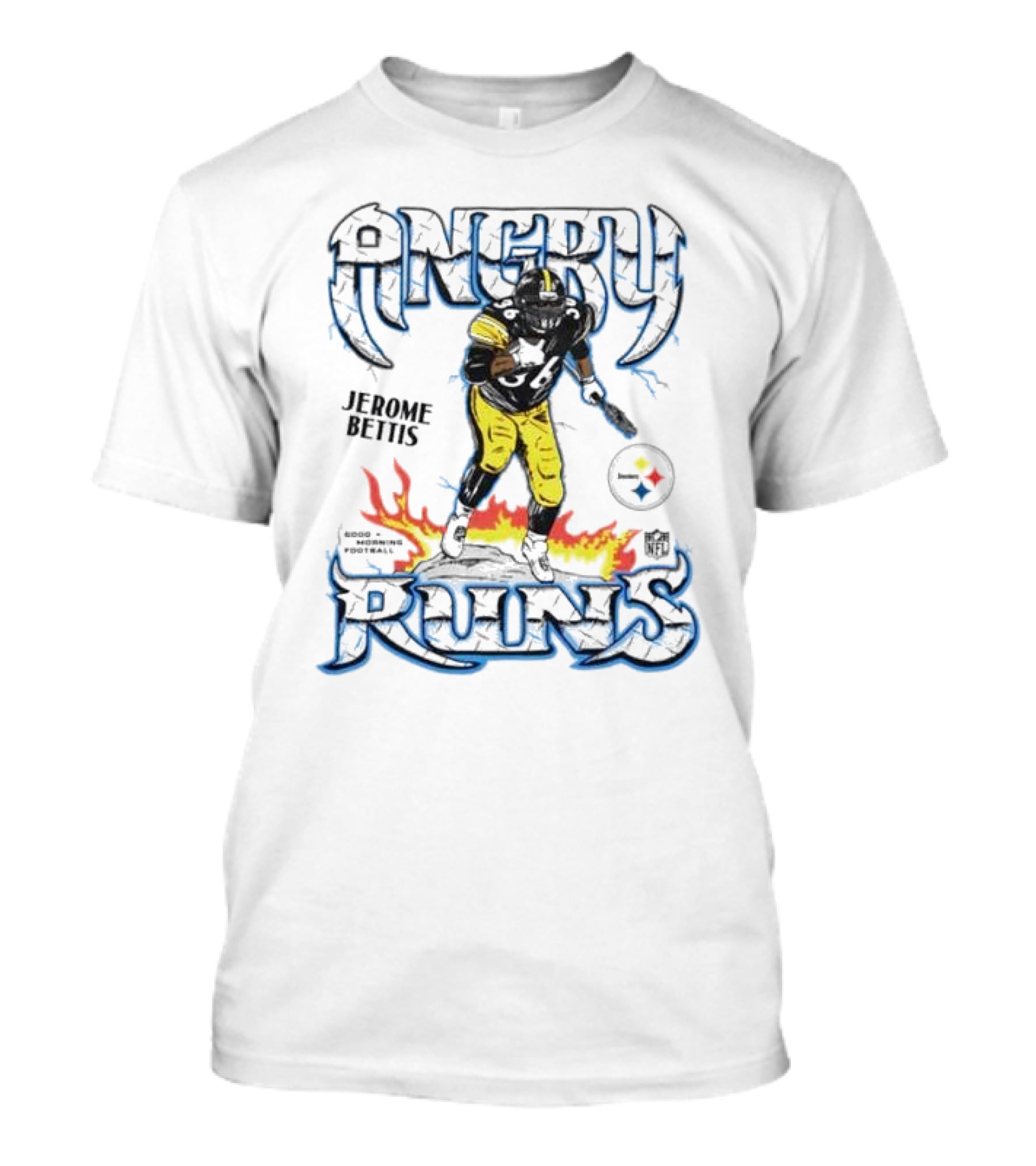 Angry Runs Jerome Bettis Pittsburgh Steelers NFL Good Morning Football T-Shirt