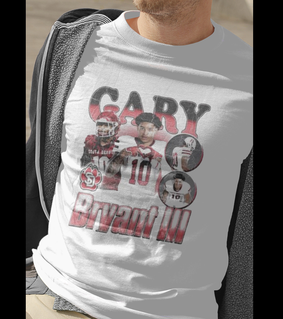 Gary Bryant III South Dakota Coyotes 10 Red And White Retro Football T-Shirt