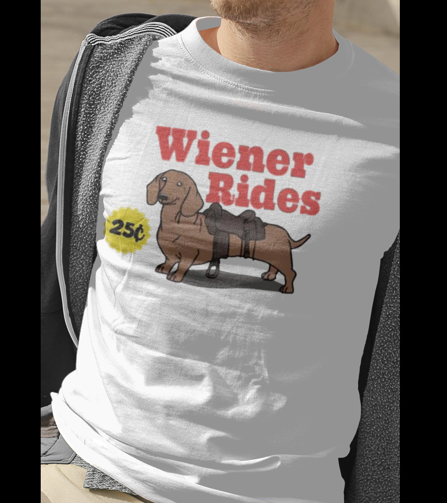 Wiener Rides 25C Dachshund With Saddle T-Shirt