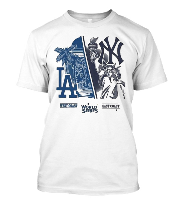 Los Angeles Dodgers LA West Coast World Series New York Yankees East Coast Matchup T-Shirt