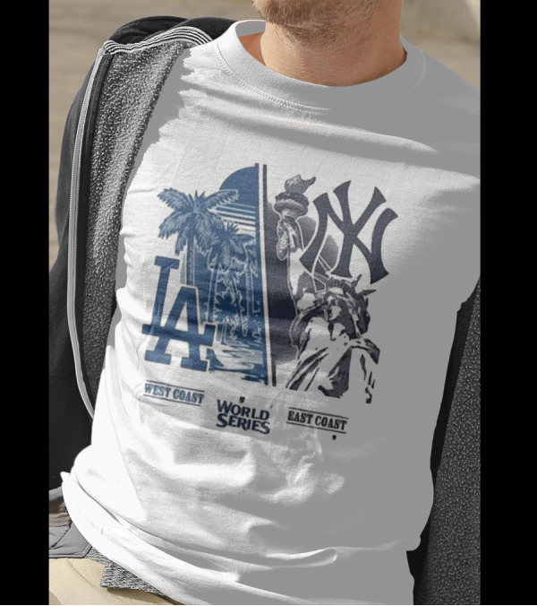 Los Angeles Dodgers LA West Coast World Series New York Yankees East Coast Matchup T-Shirt