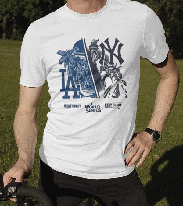 Los Angeles Dodgers LA West Coast World Series New York Yankees East Coast Matchup T-Shirt
