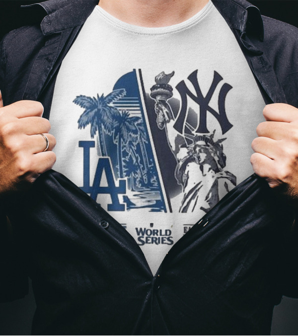 Los Angeles Dodgers LA West Coast World Series New York Yankees East Coast Matchup T-Shirt