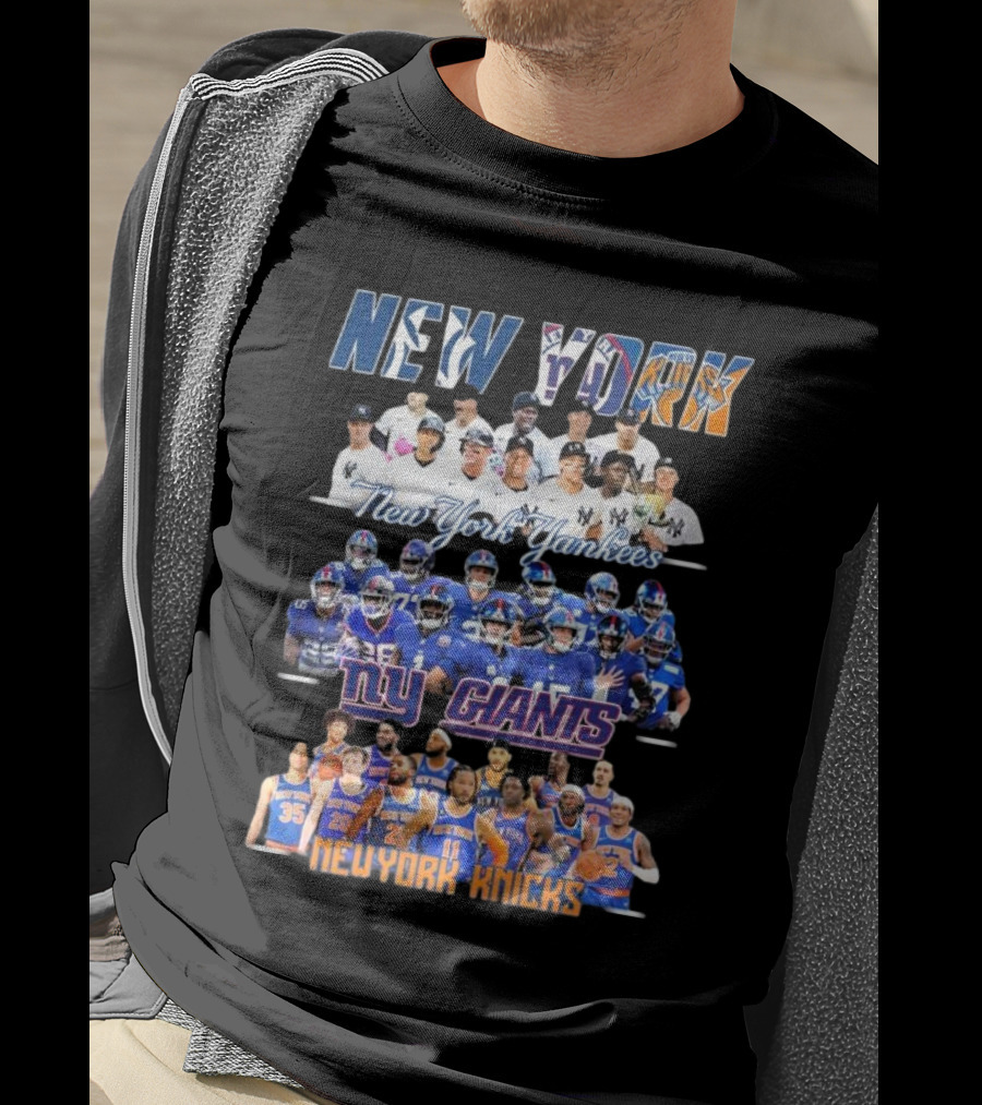 New York Yankees NY Giants New York Knicks Team Players T-Shirt