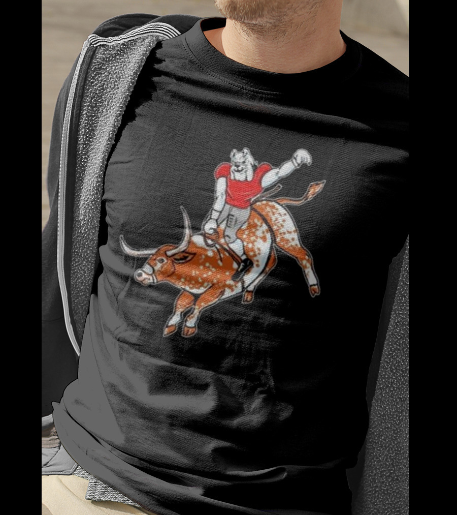Ga Horns Down Bulldog Rides Longhorn T-Shirt