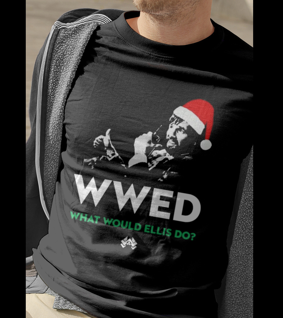 WWED What Would Ellis Do Santa Hat Christmas Edition T-Shirt