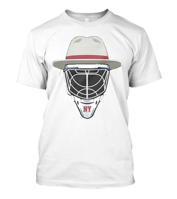 New York Rangers NY Hockey Mask Fedora Hat T-Shirt