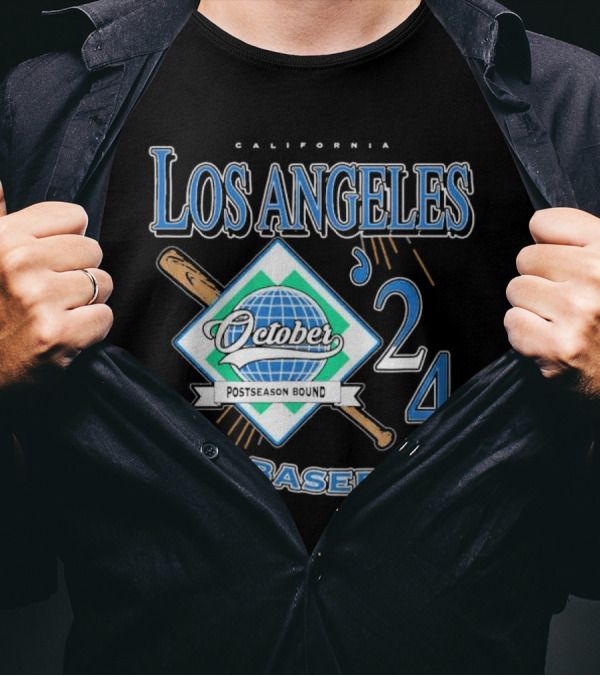 Los Angeles California October 2024 Postseason Bound Baseball T-Shirt