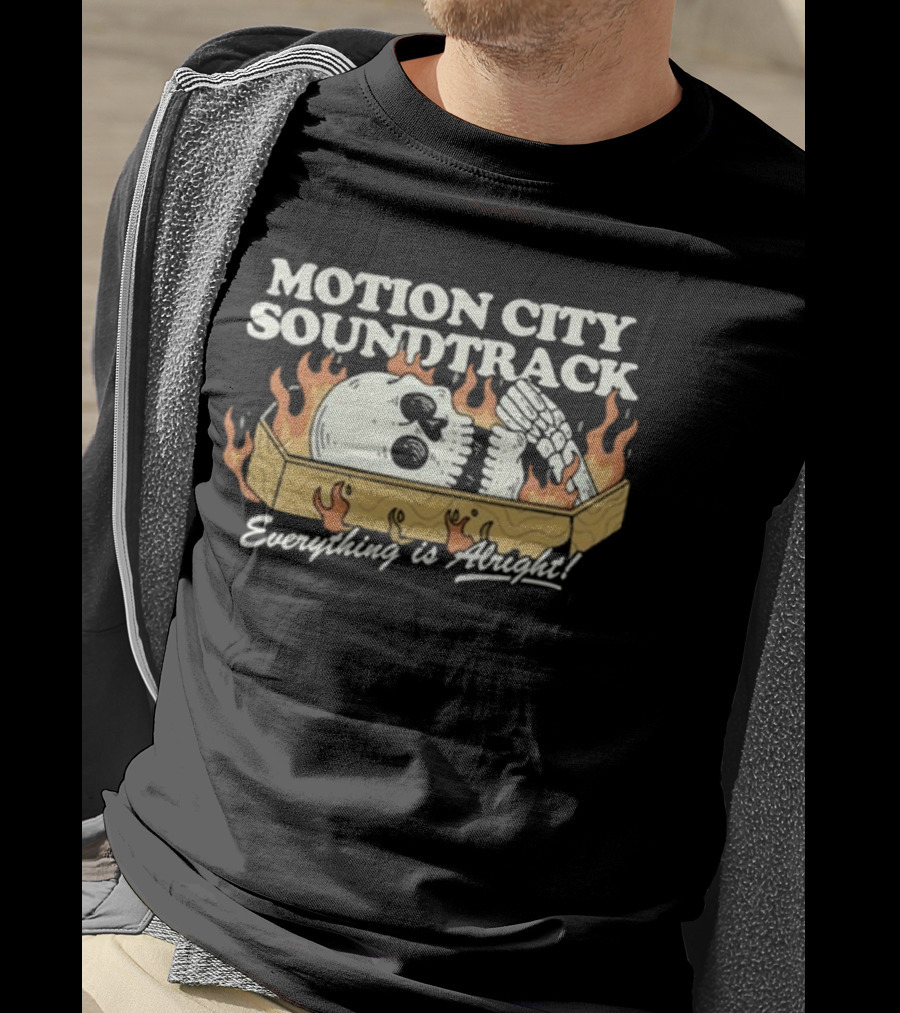 Motion City Soundtrack Everything Is Alright Coffin Skull Flames T-Shirt