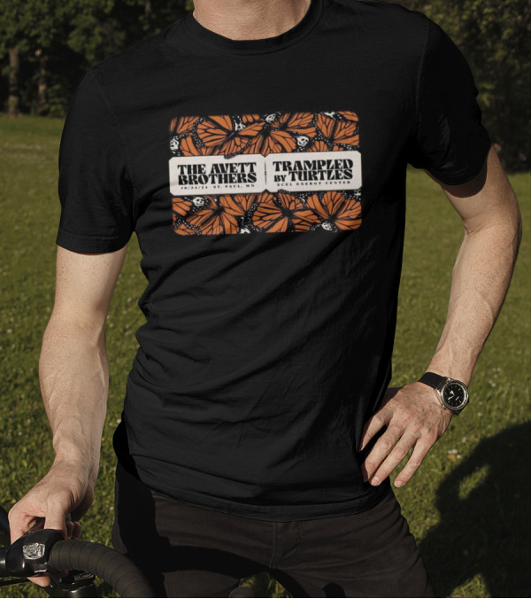 The Avett Brothers And Trampled By Turtles Xcel Energy Center St. Paul MN October 24 2024 Monarch Butterflies T-Shirt