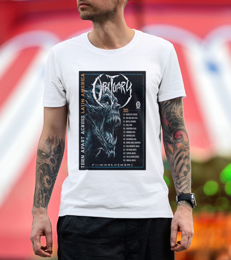 Obituary Torn Apart Across Latin America 2025 Tour Dates T-Shirt