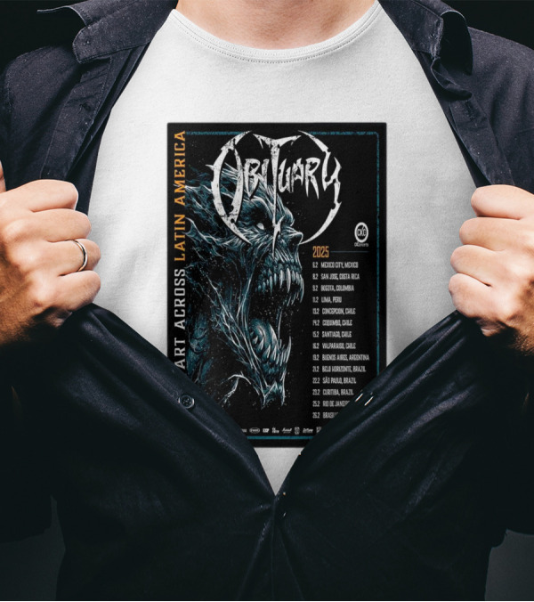 Obituary Torn Apart Across Latin America 2025 Tour Dates T-Shirt