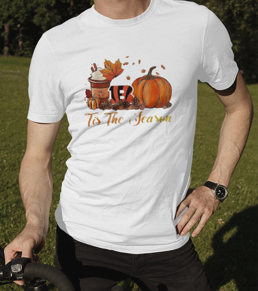 Cincinnati Bengals Tis The Season Pumpkin Latte Autumn T-Shirt