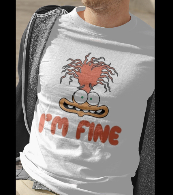 Mel Mitchell Wearing Inside Out 2 I'm Fine Anxiety Rugrats Style Character T-Shirt