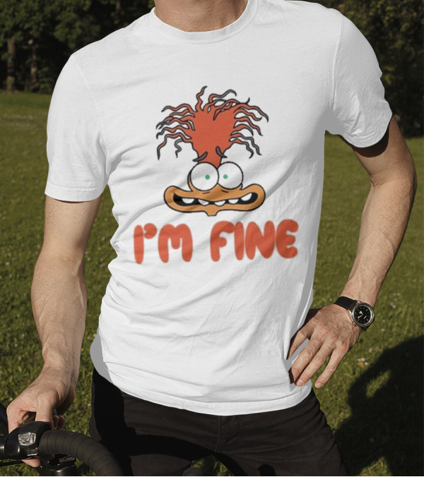 Mel Mitchell Wearing Inside Out 2 I'm Fine Anxiety Rugrats Style Character T-Shirt