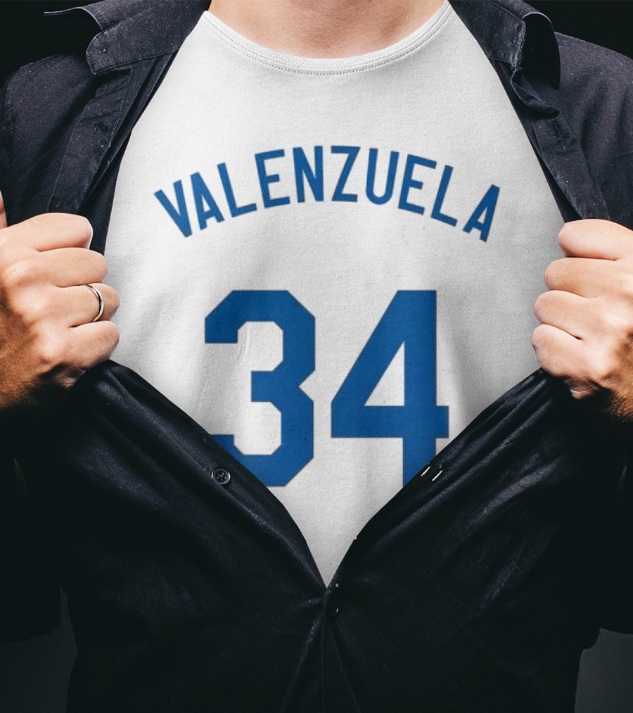 Valenzuela 34 Los Angeles Dodgers Fernando Valenzuela Iconic Baseball Jersey Number T-Shirt