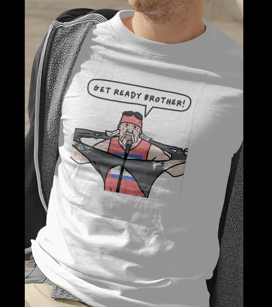 Get Ready Brother Hulk Hogan Shirt Ripping Microphone Comic T-Shirt