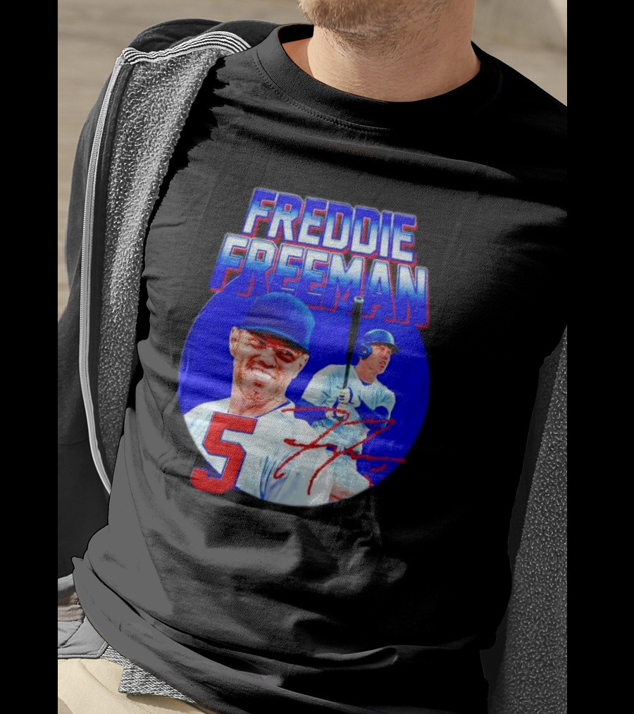 Freddie Freeman Los Angeles Dodgers 5 Signature Baseball T-Shirt