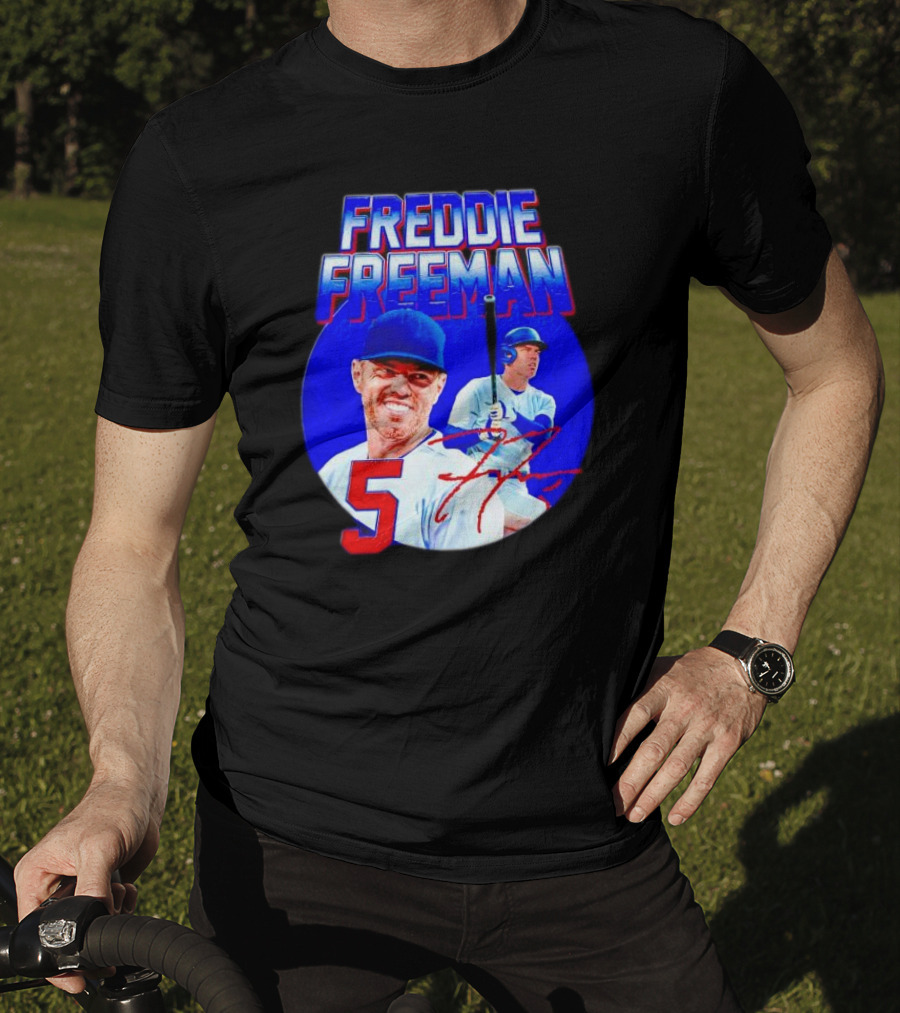 Freddie Freeman Los Angeles Dodgers 5 Signature Baseball T-Shirt