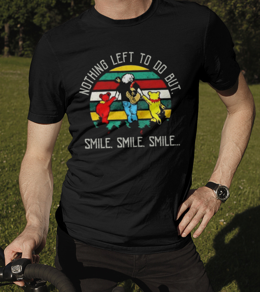 Grateful Dead Nothing Left To Do But Smile Smile Smile Vintage Bears Guitar Stripes T-Shirt