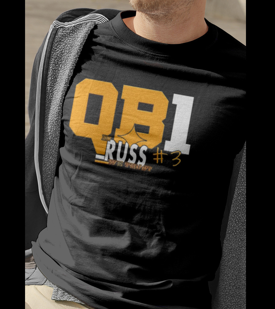 QB1 In Russ We Trust #3 Russell Wilson Pittsburgh Steelers T-Shirt