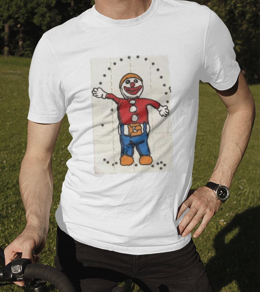 Psychedelic Acid Clown With Happy Expression Surrounded By Stars T-Shirt