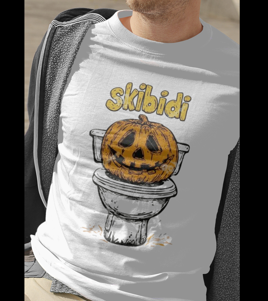 Skibidi Pumpkin On Toilet Jack-o'-Lantern T-Shirt