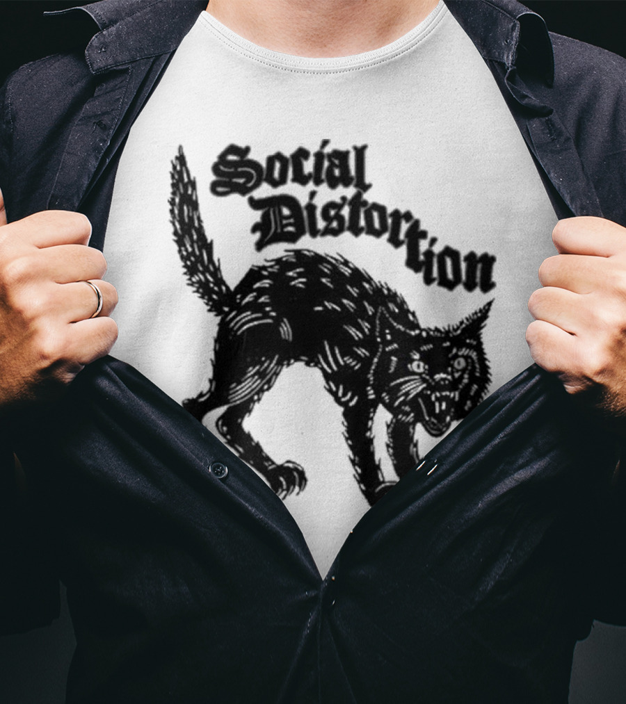 Social Distortion Black Kat Meow T-Shirt