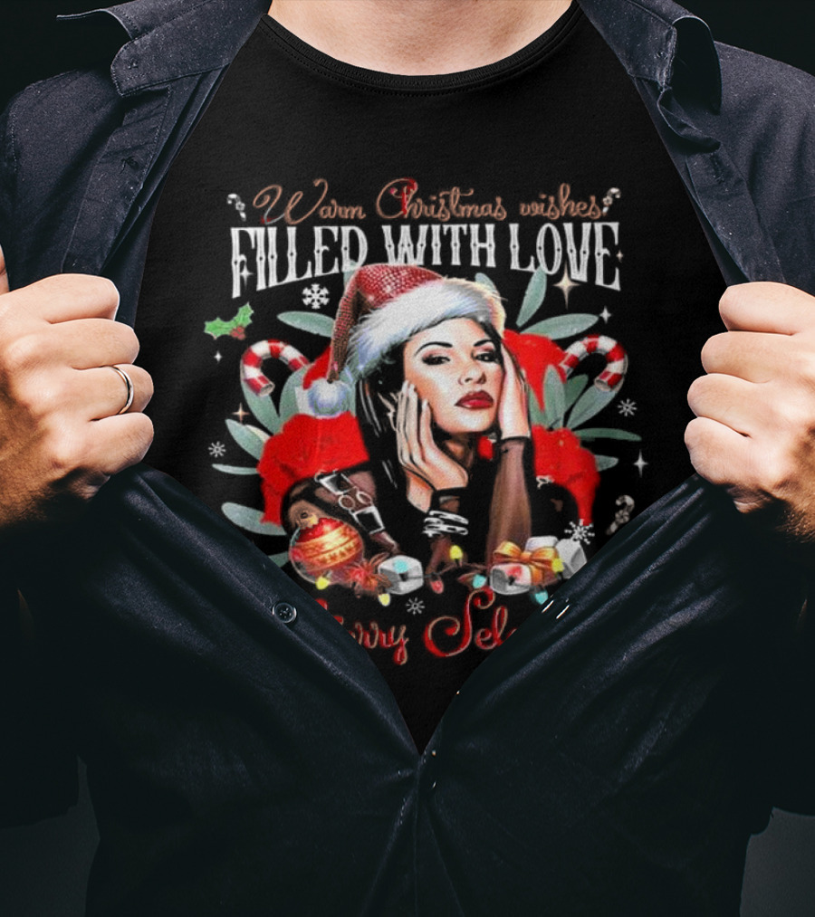 Warm Christmas Wishes Filled With Love Merry Selenamas T-Shirt