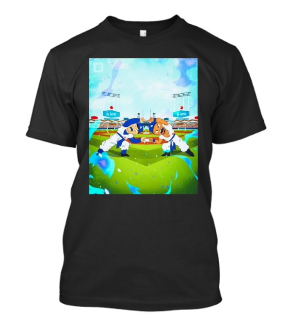 Los Angeles Dodgers 2024 World Series Champions Shohei Ohtani Mookie Betts Fusion Stadium Cartoon T-Shirt