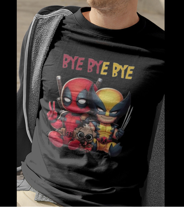 Deadpool Wolverine Bye Bye Bye Best Song For Hero Cute Chibi T-Shirt