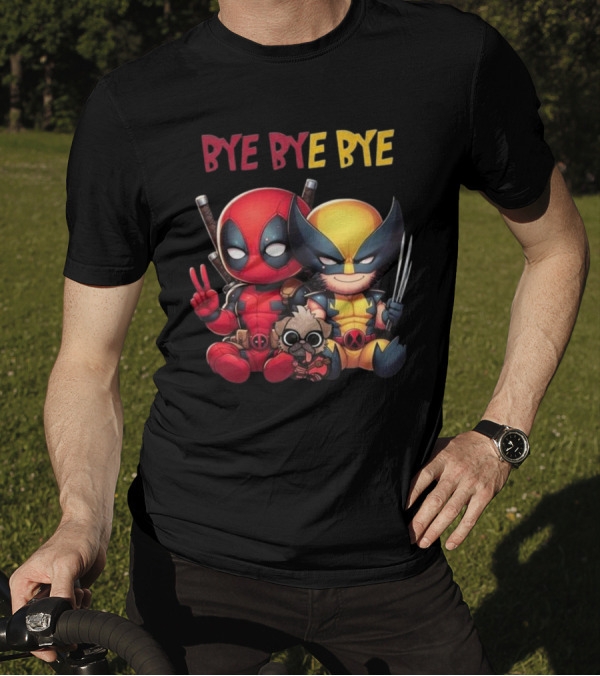 Deadpool Wolverine Bye Bye Bye Best Song For Hero Cute Chibi T-Shirt