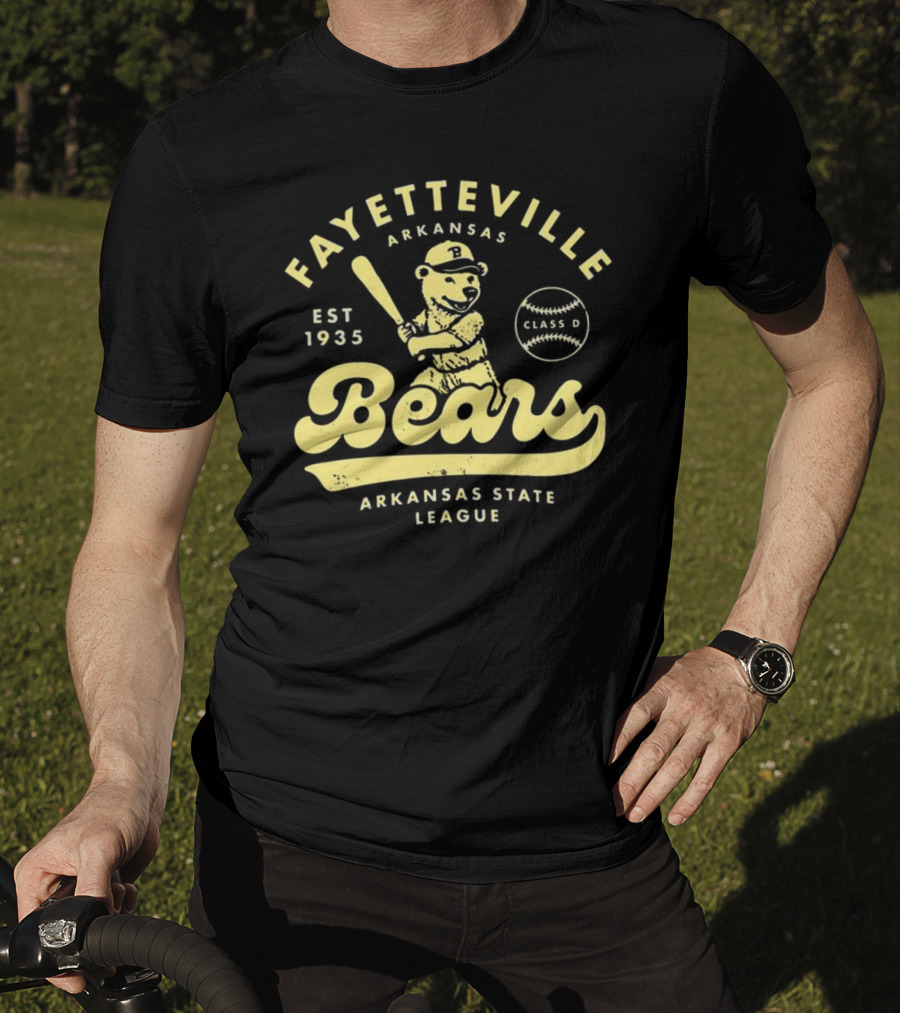 Fayetteville Bears Arkansas State League Est 1935 Class D Vintage Baseball Teams T-Shirt