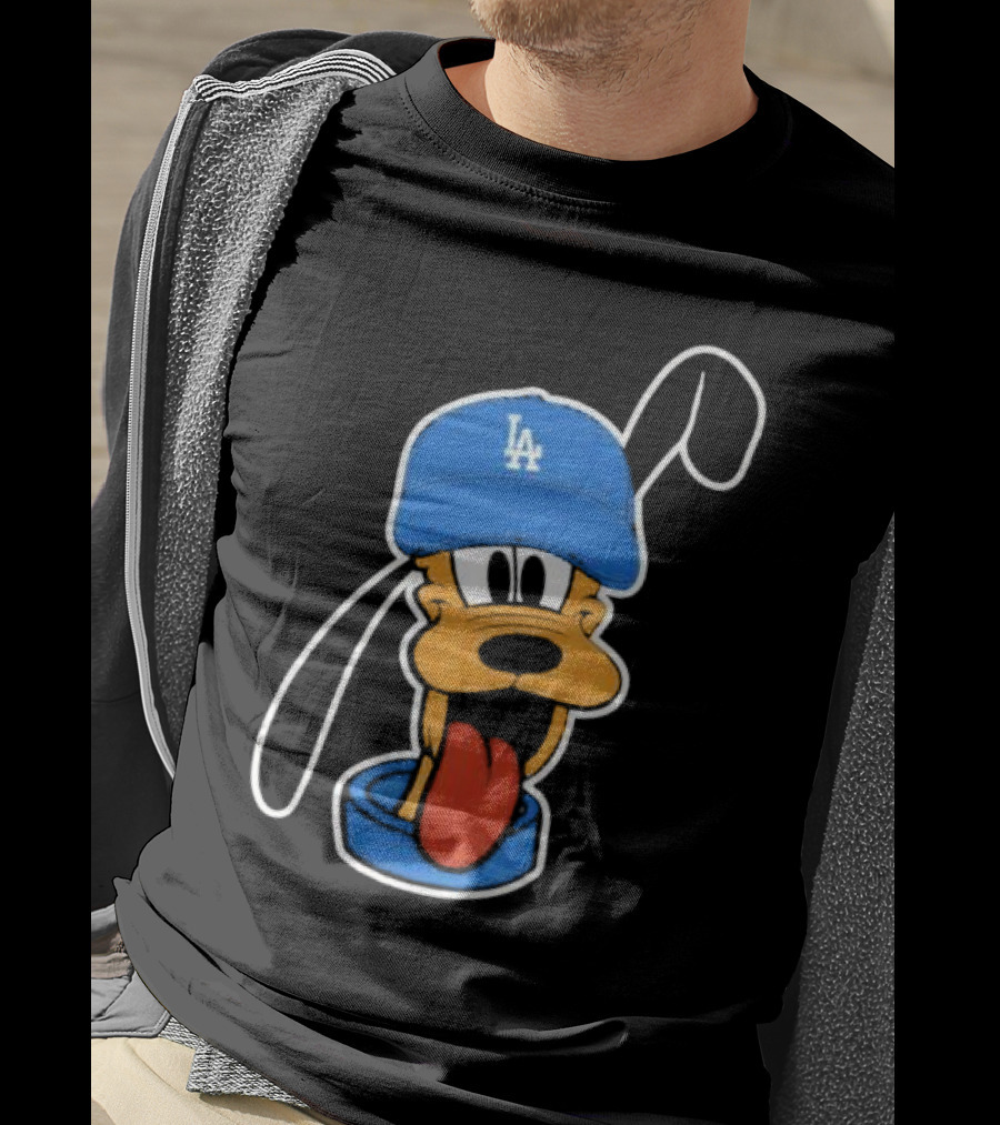 Pluto Los Angeles Dodgers Hat T-Shirt