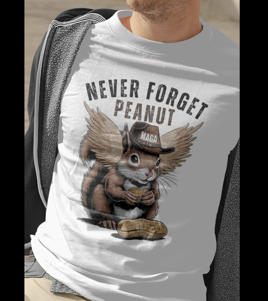 Never Forget Peanut MAGA Squirrel With Peanut T-Shirt