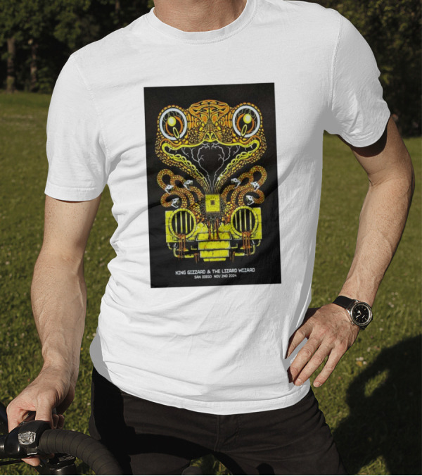 King Gizzard And The Lizard Wizard The Rady Shell San Diego Nov 2 2024 Psychedelic Concert T-Shirt