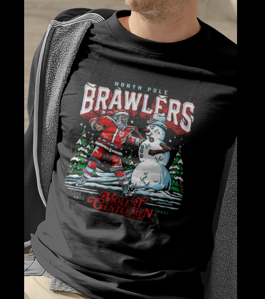 North Pole Brawlers Violent Gentlemen ESTD MMXI Christmas T-Shirt