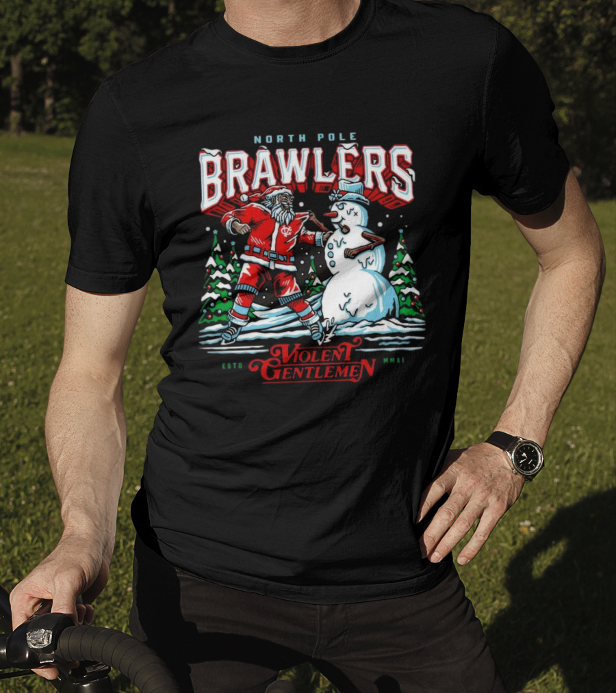 North Pole Brawlers Violent Gentlemen ESTD MMXI Christmas T-Shirt
