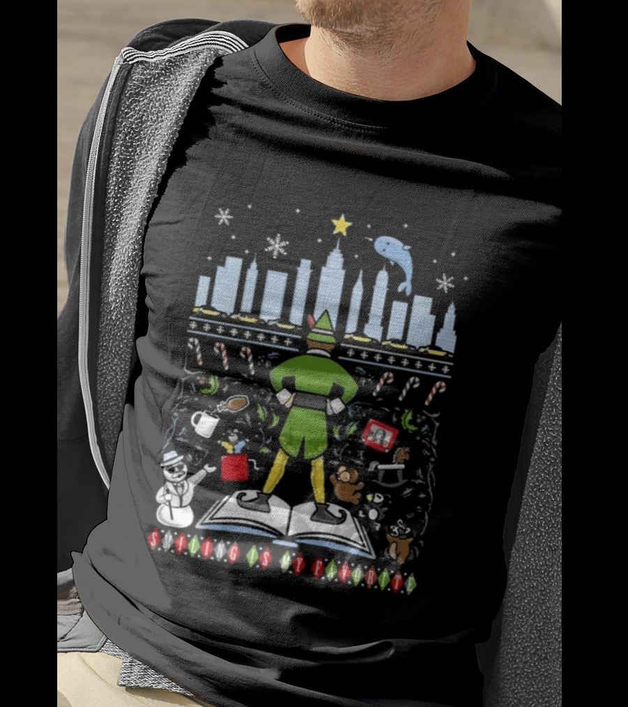 Smiling Is My Favorite Elf New York Christmas T-Shirt