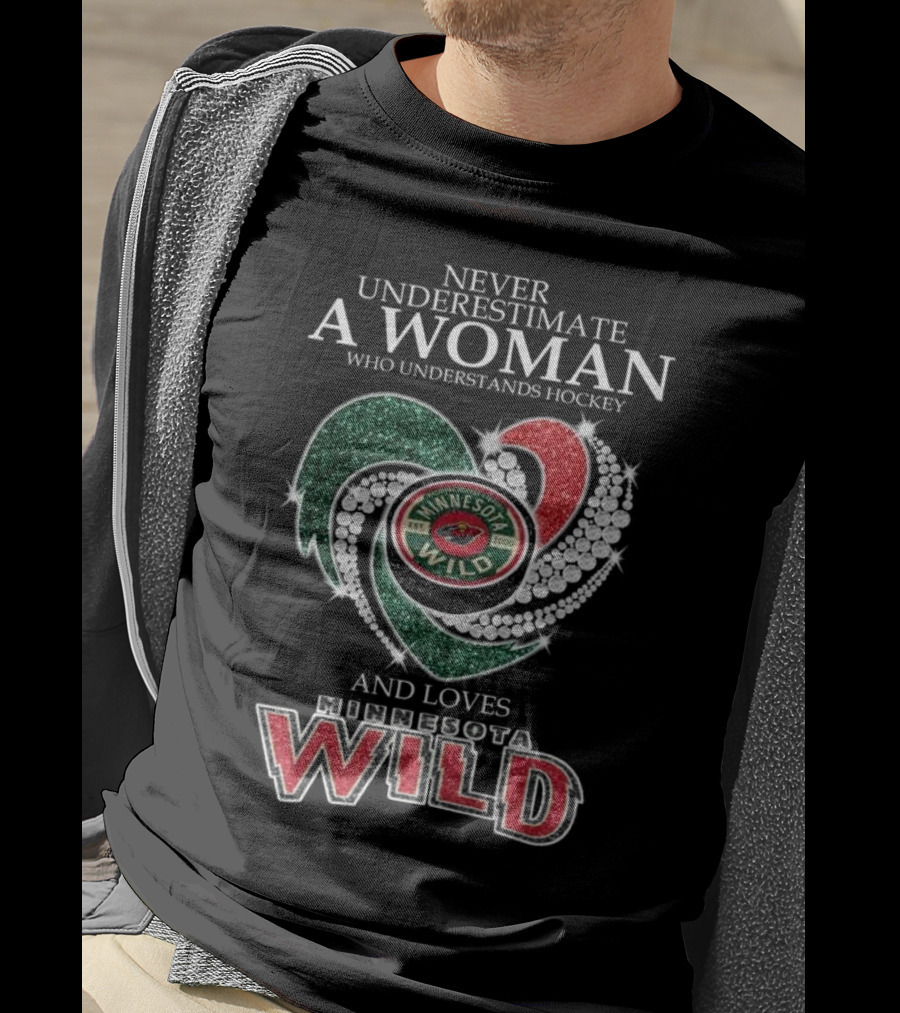 Never Underestimate A Woman Who Understands And Loves Minnesota Wild Hockey T-Shirt